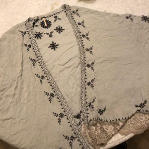 Free People Light blue/grey kimono